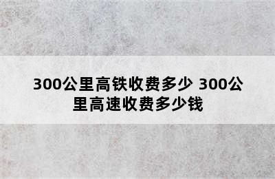 300公里高铁收费多少 300公里高速收费多少钱